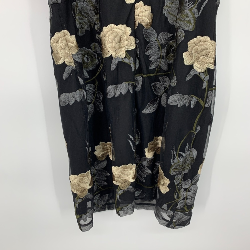 Lulus Dress Elston Black Floral Embroidered Mini Sleeveless Womens Size XL - Picture 11 of 13